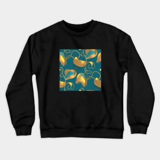 Teal and Gold Abstract Design Crewneck Sweatshirt